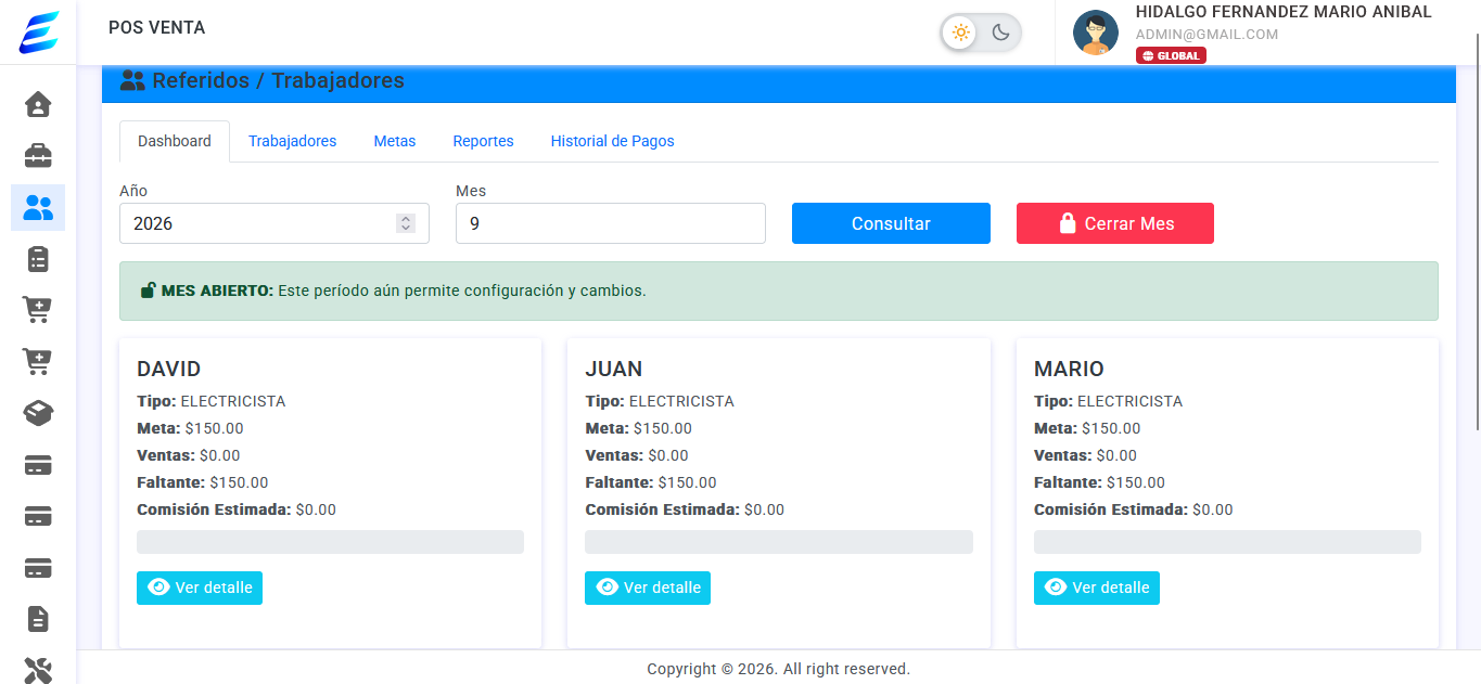 Captura del módulo Referidos de EdeFactu